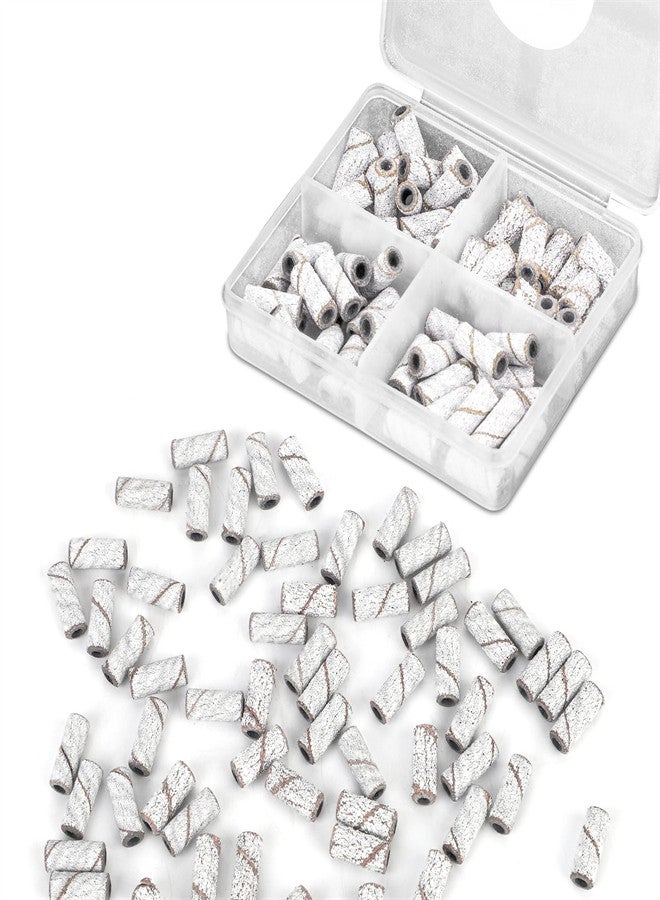 60 Pieces Sanding Bands for Nail Drill, Professional Manicure Fine Grit Nail Drill, Nail File Polishing Sanding Bands for Acrylic Nails Gel Manicures and Pedicure