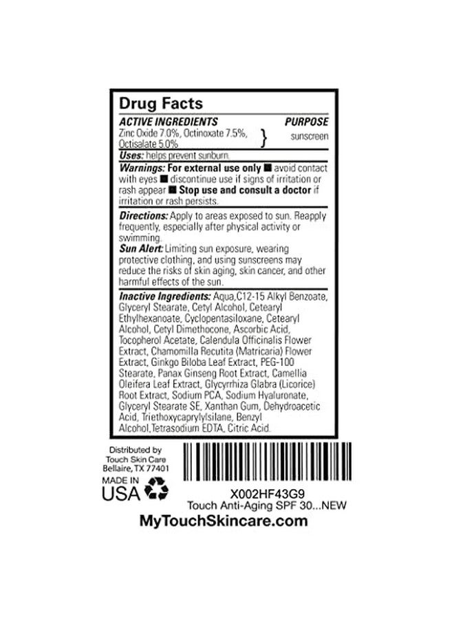 Age Defying Spf 30 Sunscreen Moisturizer Face Cream With Vitamin C, E, & Hyaluronic Acid For Face, Neck, Or Body Fragrance And Oil Free 3.3 Oz