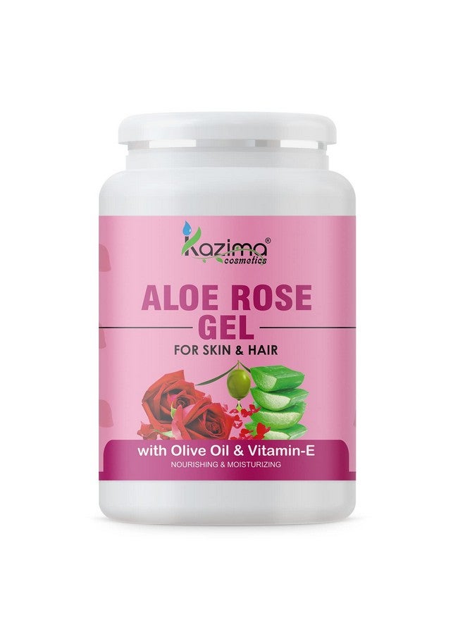 Aloe Rose Gel With Pure Aloe Vera, Olive & Vitamin E For Face, Skin & Hair - Moisturizing, Sunburn, Acne Scars, Wrinkles & Dark Circles (1Kg)