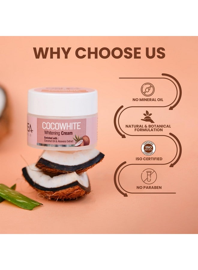 كريم كوكوايت للوجه لجميع أنواع البشرة | يرطب ويعزز التوهج ويبيض لون البشرة مع حماية من عامل الحماية من الشمس | غني بجوز الهند 50 جم (عبوة من قطعتين)