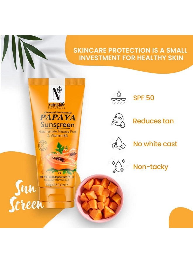 Natural'S Advanced Pro Formula Papaya Sunscreen Spf 50 No White Cast Lightweight For Oily & Dry Skin 3.5Oz