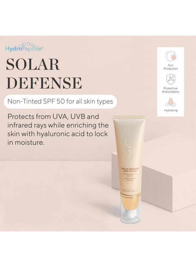 Solar Defense Face Sunscreen Spf 50 Broad Spectrum Nontinted Moisturizing & Antioxidant Rich Reefsafe1.7 Ounce (Packaging May Vary)