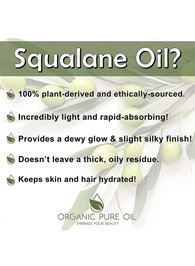 Squalane Oil 8 Oz 100% Pure Natural Plantderived Non Gmo Refined Squalene Alternative From Olive Hydrating & Moisturizing Carrier Oil Perfect For Skin Hair Body Face Packaging May Vary