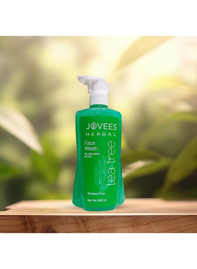 Herbal Tea Tree Oil Control Face Wash | For Oily & Acne Prone Skin | With Vitamin E & Tea Tree Oil | Prevents Pimple & Acne Breakout 300Ml