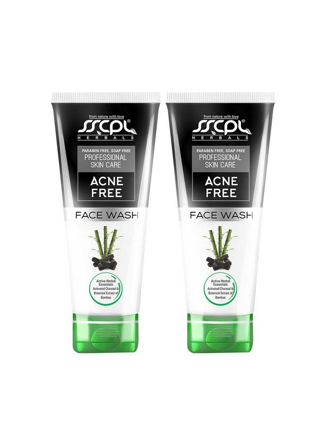 Acne Free Face Wash Enriched With Activated Charcoal Bamboo Extract For Deep Cleansing And Acneprone & Oily Skin (100G*2)