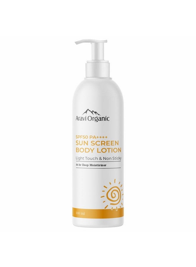 Spf 50 Sunscreen Body Lotion Light With No White Cast With Pa+++ Uva Uvb Protection Enriched With Niacinamide & Vitamin E Hydration & Skin Repair For All Skin Types 200 Ml
