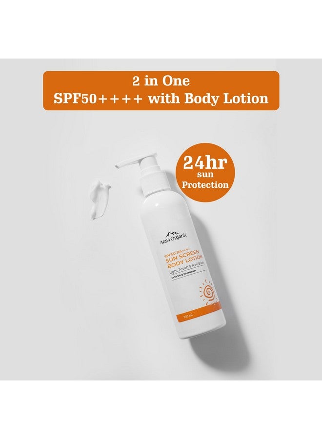 Spf 50 Sunscreen Body Lotion Light With No White Cast With Pa+++ Uva Uvb Protection Enriched With Niacinamide & Vitamin E Hydration & Skin Repair For All Skin Types 200 Ml