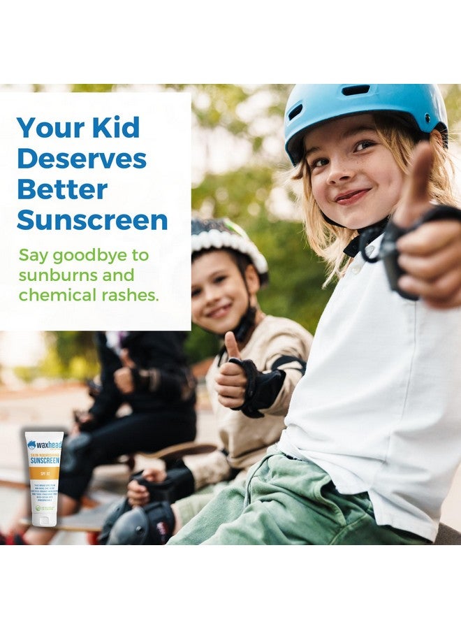 Waxhead Childrens Sunscreen Kids Tear Free Natural Zinc Oxide Kid Sunscreen For Kids Face Sunscreen Kids Mineral Sunscreen Kids Sunblock Kids Sunscreen Lotion Biodegradable