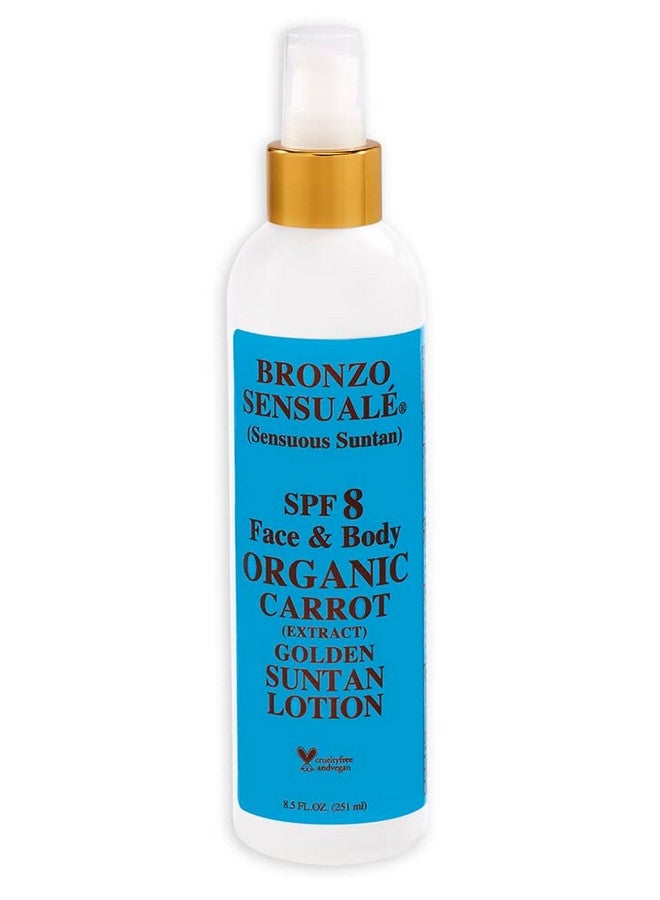 Spf 8 Sunscreen Deep Golden Tanning Organic Carrot Lotion 8.5 Ounces