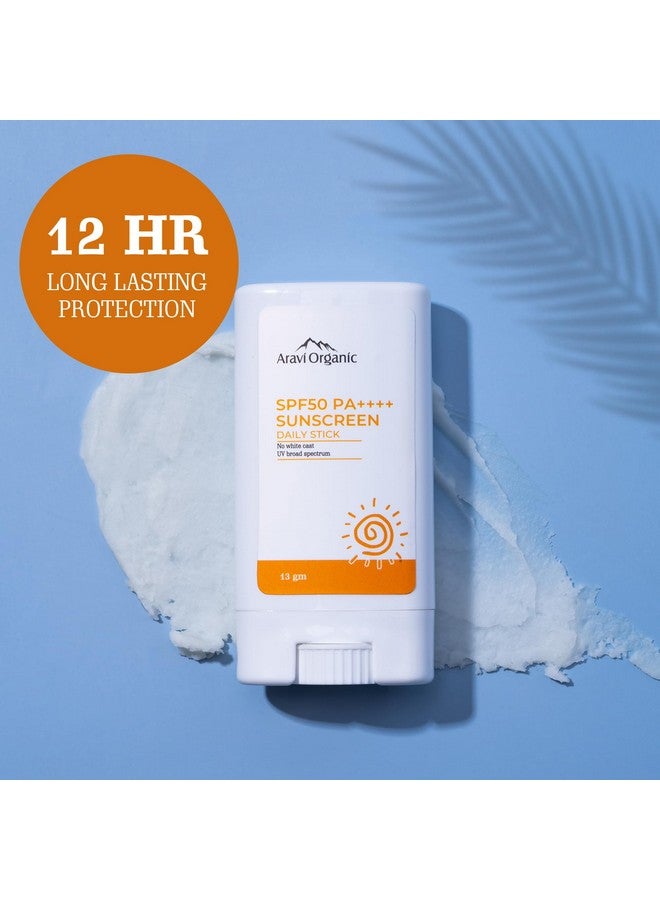 Spf 50 Glow Sunscreen Stick Broad Spectrum With Pa++++ Uva & Uvb Protection With No White Cast For Men & Women 13 Gm