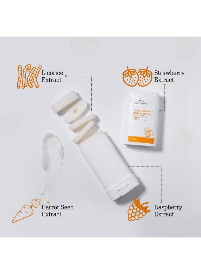 Spf 50 Glow Sunscreen Stick Broad Spectrum With Pa++++ Uva & Uvb Protection With No White Cast For Men & Women 13 Gm