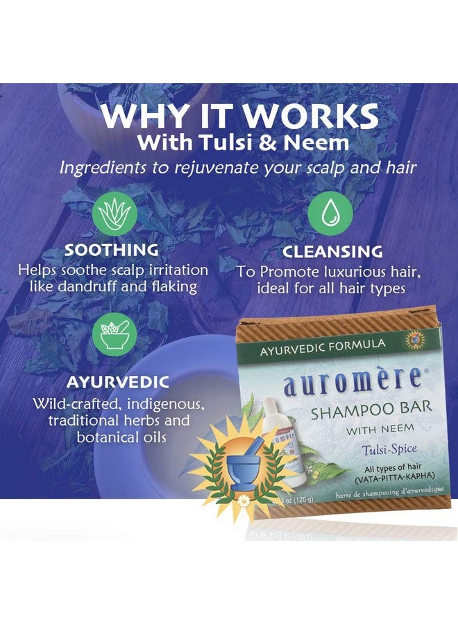 Ayurvedic Shampoo Bar Eco Friendly Handmade Vegan Cruelty Free Natural Non Gmo All In One Bar For Soap And Shampoo (4.23 Oz) 1 Pack