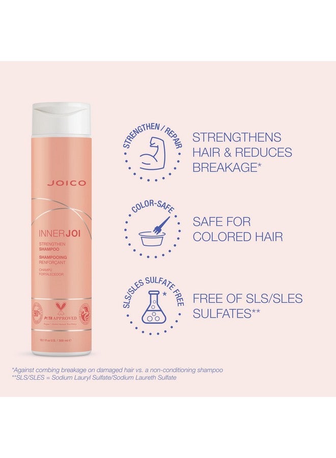 Innerjoi Strengthen Shampoo For Damaged Colortreated Hair Sulfate & Paraben Free Naturallyderived Vegan Formula 10.1 Fl Oz