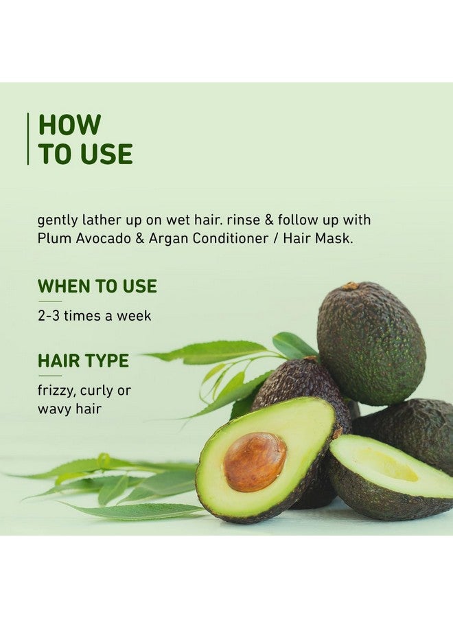 Avocado & Argan Frizz Control Shampoo | For Curly, Wavy, Frizzy Hair | Reduces Frizz, Retains Moisture, Conditions Strands | 250 Ml