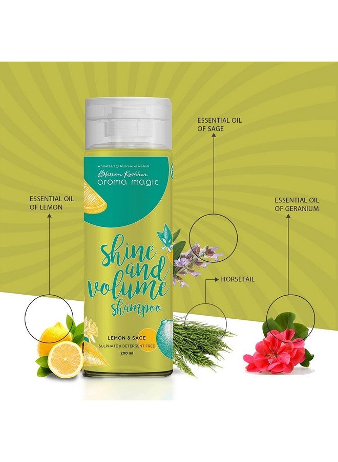 Shine And Volume Shampoo 6.76 Fl Oz (200Ml) With Lemon & Sage Suitable For All Types Of Hair