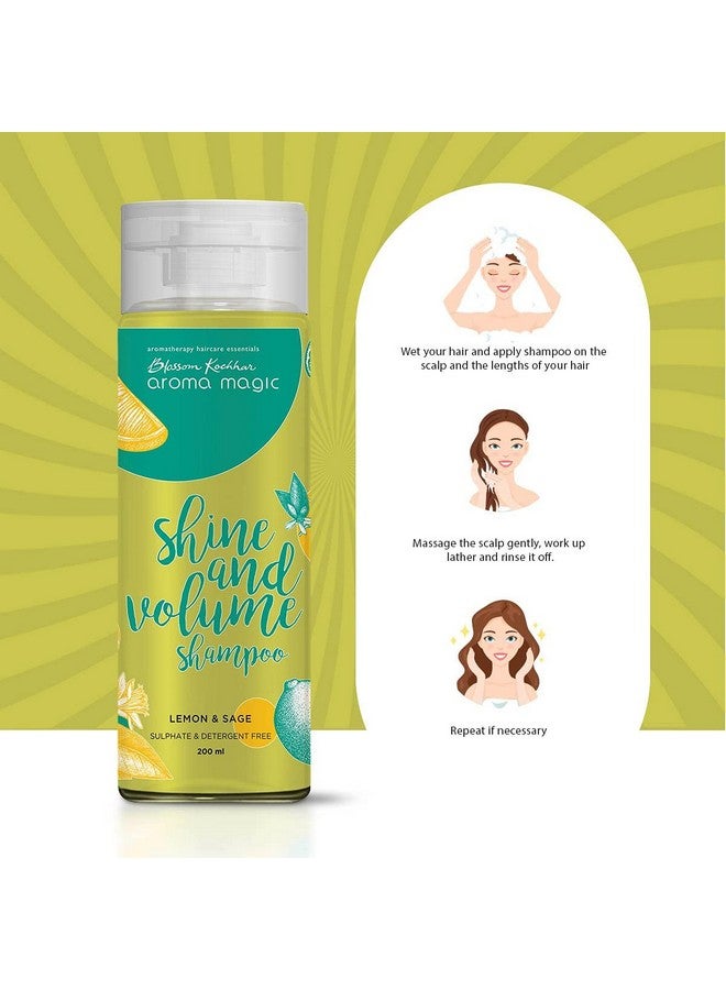 Shine And Volume Shampoo 6.76 Fl Oz (200Ml) With Lemon & Sage Suitable For All Types Of Hair