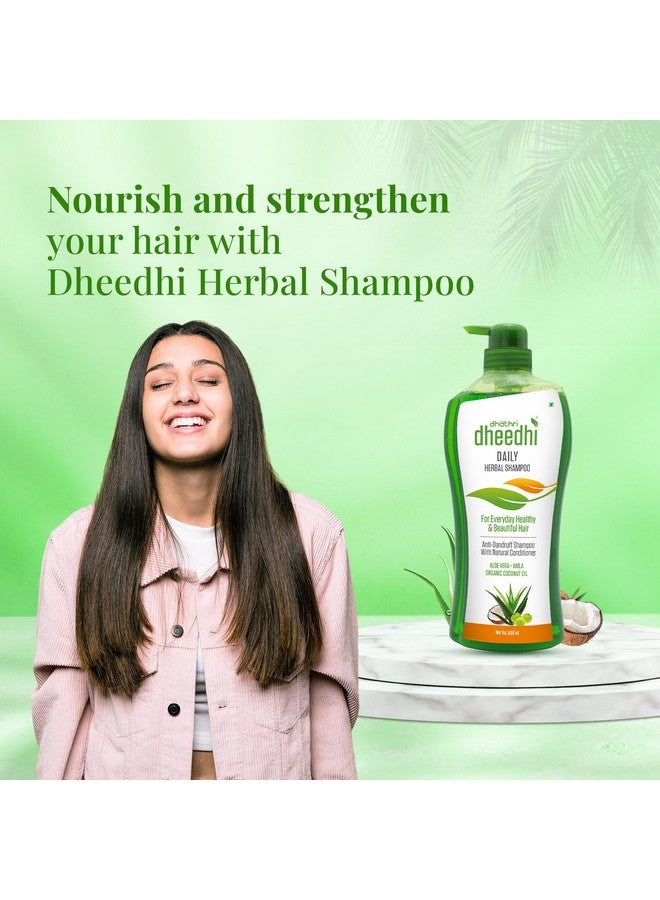 Dheedhi Daily Herbal Shampoo To Reduce Dandruff & Promote Hair Growth, Ayurvedic Shampoo To Restore Hair Shine & Strength (650Ml)