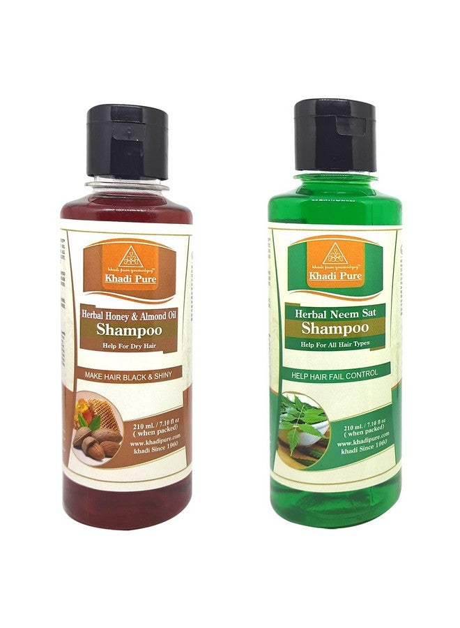 Honey Almond & Neem Sat Shampoo/Hair Cleanser, 210 Ml (Pack Of 2)