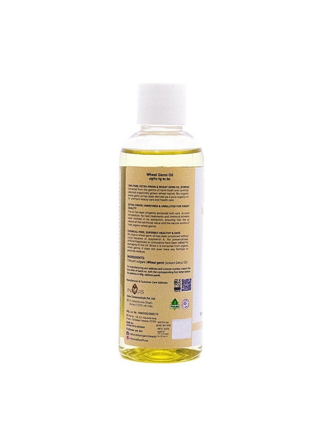 Bio Organic Cold Pressed Wheat Germs Carrier Oil - 100% Pure And Natural- Suitable For All Skin Types Pure Oil, Use For Hair Care, Skin Care (100Ml)