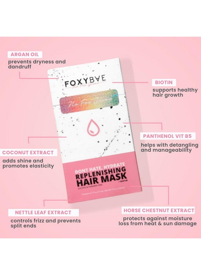 Replenishing Hair Mask - Hydrating Argan Oil Hair Mask For Dry Damaged Hair And Growth - Deep Hair Conditioner Treatment & Color Treated Hair Mask Repair - 8 Convenient Packets