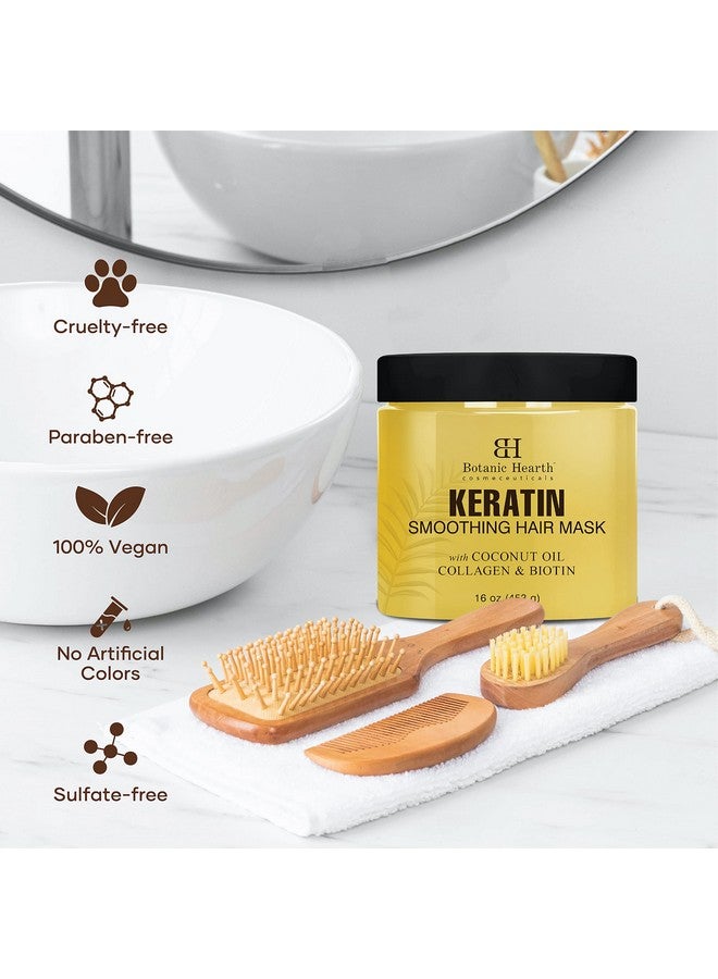 Keratin Hair Mask Biotin Collagen & Coconut Oil For Dry Damaged Treated Hair Restore Repair Smoothing Conditioning & Strengthen All Hair Types For Men & Women 16 Oz