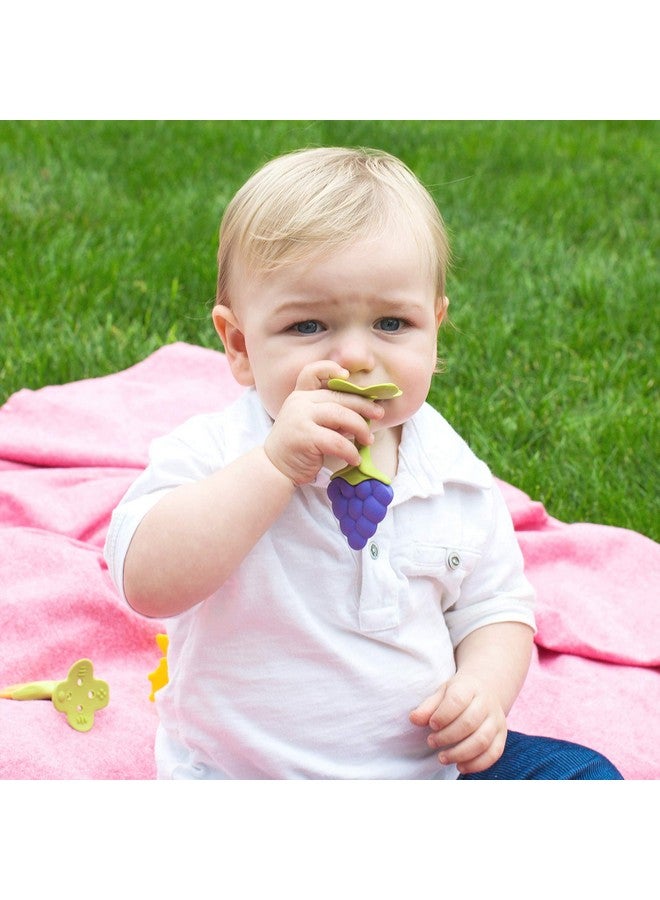 Original Teethin Smart Ez Grip Fruit Teether And Sensory Toy For Babies And Toddlers In Grape. Bpa Free Teether