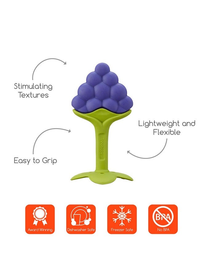 Original Teethin Smart Ez Grip Fruit Teether And Sensory Toy For Babies And Toddlers In Grape. Bpa Free Teether