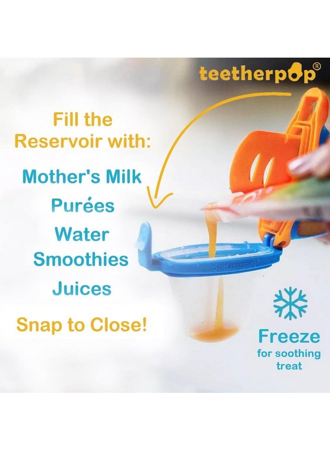 Fillable Freezable Silicone Teethers For Teething Relief Fill With Breast Milk Water & More 624 Months (Pinklimon)