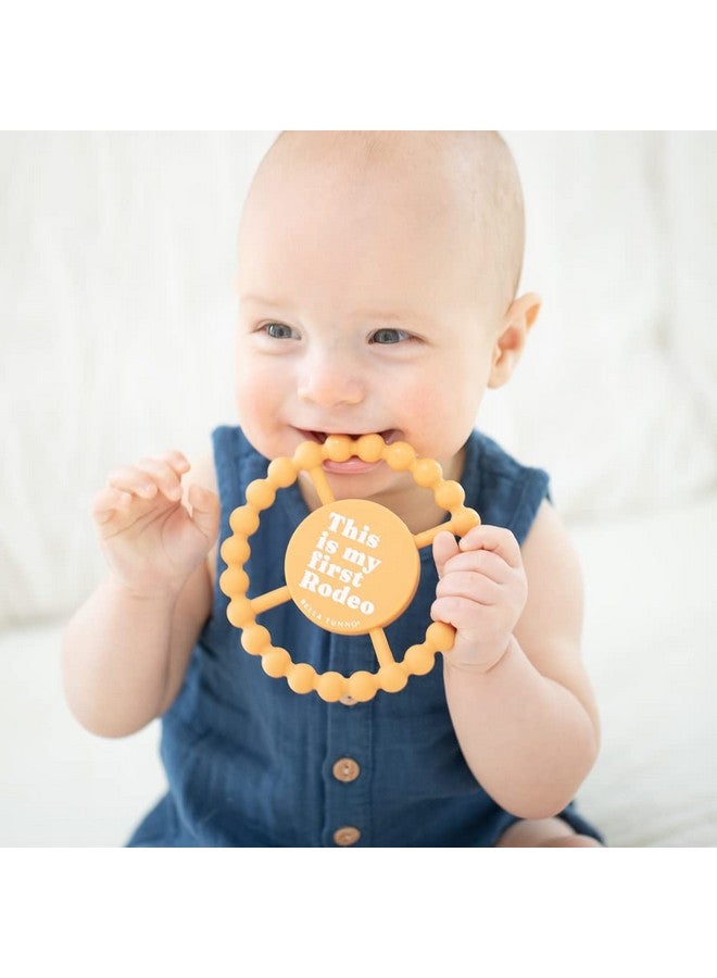 Happy Teether - Soft & Easy Grip Baby Teether Toy, Silicone Teether Ring To Help Soothe Gums, Non-Toxic And Bpa Free, First Rodeo