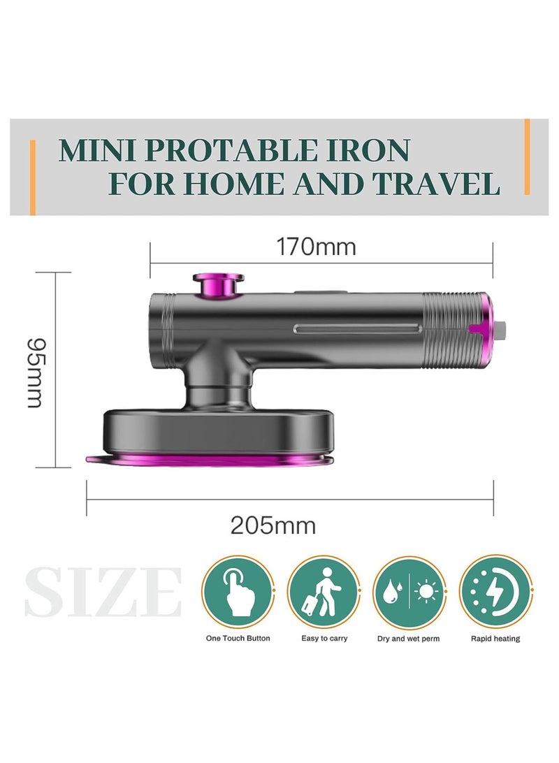 Mini Travel Steam Iron for Clothes,Micro Steam Iron Portable Professional Handheld Steamer for Clothes,180°Rotatable Foldable Garment Steamer for Home and Travel,60ml Water Tank