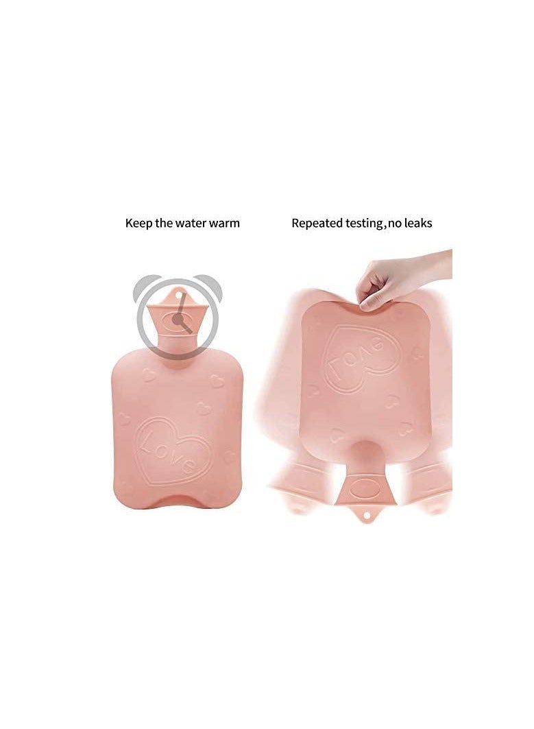 Hot Water Bag, Rubber Hot Water Bottle with Waist Cover for Menstrual Cramps, Pain Relief, Warm Water Pouch with Soft Plush Hand Waist Warmer Cover