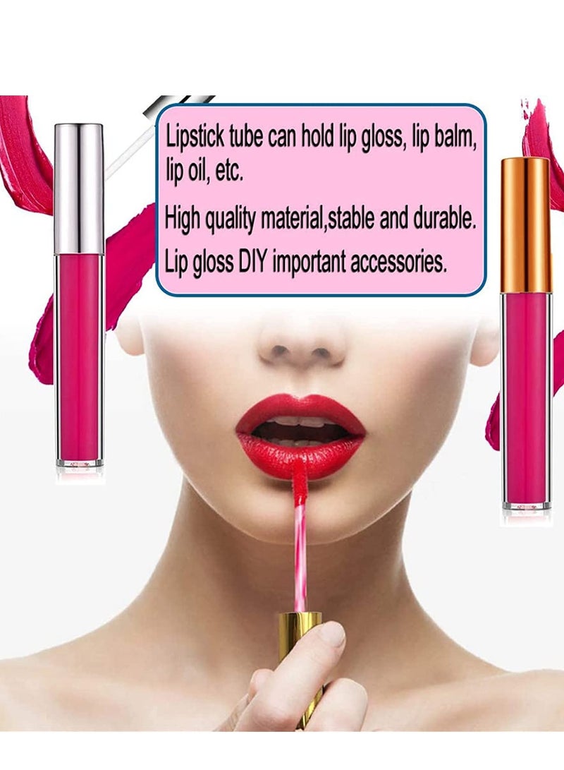 Lipgloss Tubes Bulk Wholesale,   10ML Mini Plastic Refillable Lip Glaze Container Balm Tube for Makeup Travel, Bulk with Empty Lipstick Bottles Cosmetic Supplies for Samples DIY 10PCS (Silver)