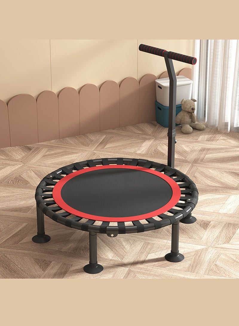 40 inch Silent Kids Indoor Trampoline Mini Trampoline with Adjustable Handle Bar Fitness Trampoline Bungee Rebounder Jumping