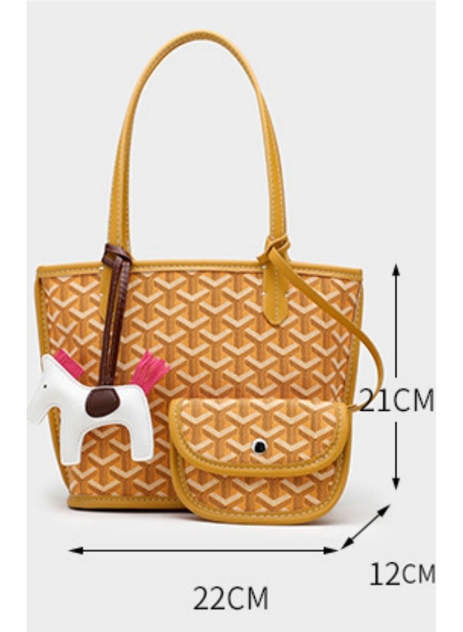 Dog Tooth Bag Women's Small Fashion Travel Bag Handbag Shopping Bag Handbag Pony Pendant Random Color 22cm * 21cm * 12cm