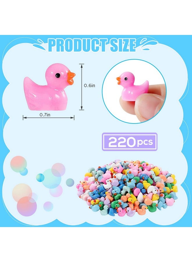 Mini Ducks 220 Pack Tiny Duck Figurines Bulk For Miniature Dollhouse Decor Accessories Garden Aquarium Potted Ornament Party Toys Diy Charms Office Classroom Activity To Hide