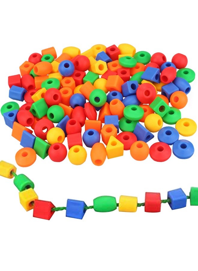 Lacing Beads For Toddlers (60 Stringing Beads,4 Strings) -Educational Montessori Preschool Activities,Toddler Sensory Occupational Therapy Toys Autism Ot (With Storage Bag)