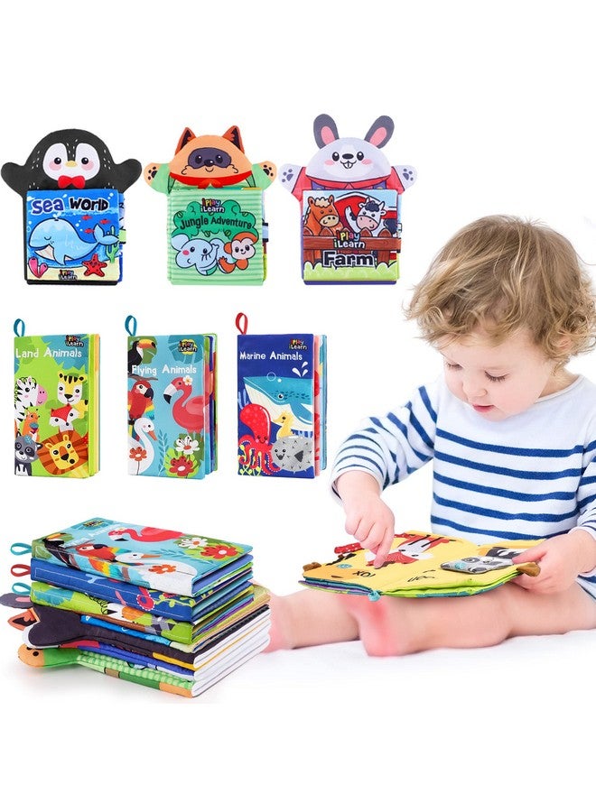 Soft Baby Books For 1 Year Old, Babies Cloth Animal Book 6-12 Month, Infant Touch Feel Fabric Crinkle Book, Toddler Carseat Crib Bedtime Toy, Newborn Gift 7 8 9 18M 2 3 Yr Kid Boy Girl