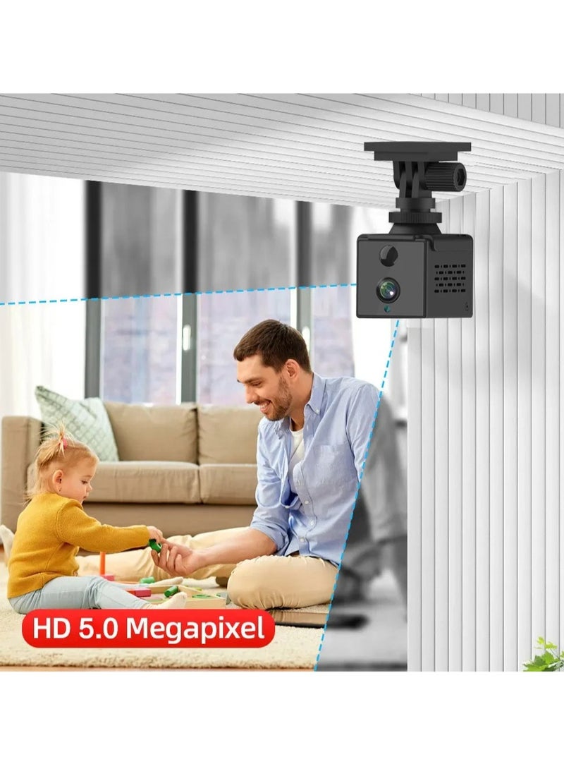 Mini Camera, Small Lightweight Human Detection 4G Camera, Security Surveillance Camcorder With Two Way Audio, IR Night Vision Video Recorder For Offices Home, (4G Version)