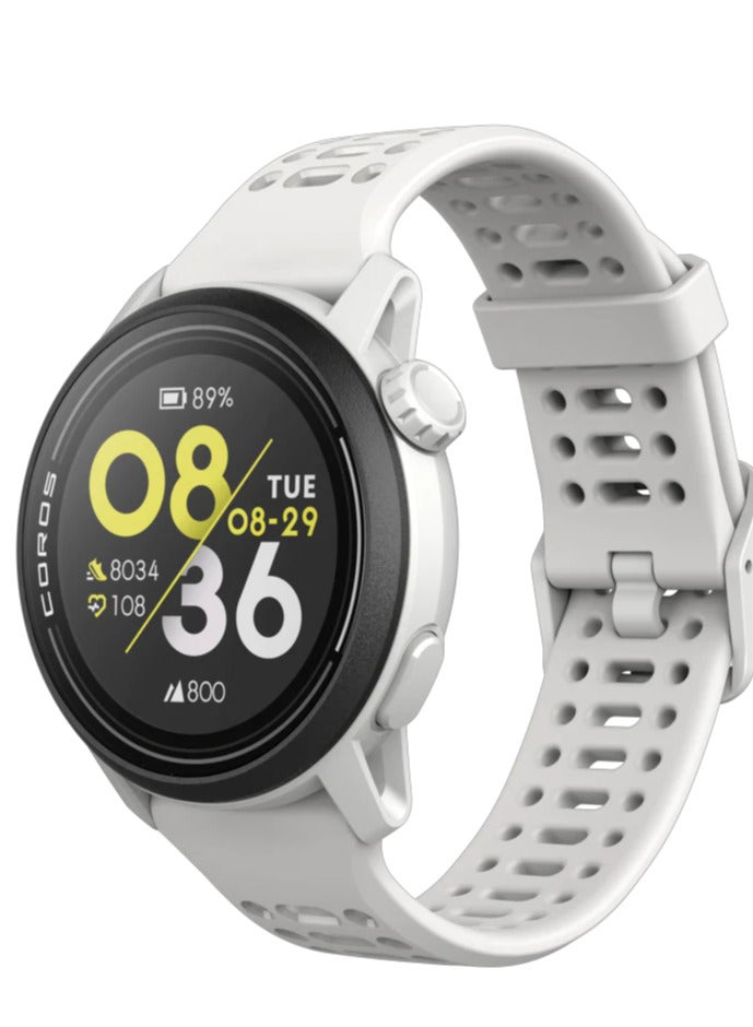 PACE 3 Sport Watch GPS, Lightweight and Comfort, 17 Days Battery Life, Dual-Frequency GPS, Heart Rate, Navigation, Sleep Track, Training Plan, Run, Bike, and Ski White With Silicone Band