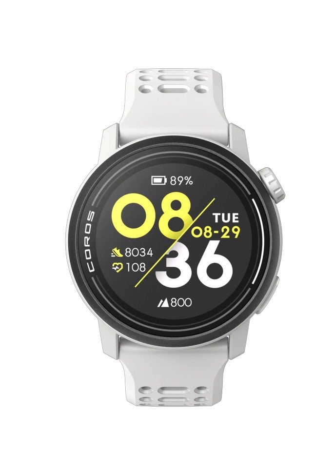 PACE 3 Sport Watch GPS, Lightweight and Comfort, 17 Days Battery Life, Dual-Frequency GPS, Heart Rate, Navigation, Sleep Track, Training Plan, Run, Bike, and Ski White With Silicone Band