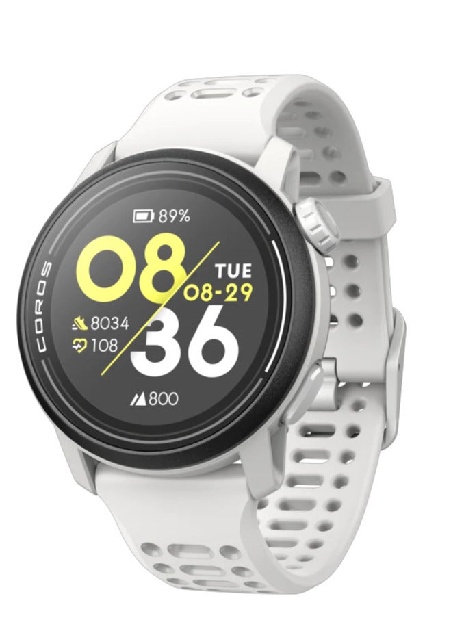 PACE 3 Sport Watch GPS, Lightweight and Comfort, 17 Days Battery Life, Dual-Frequency GPS, Heart Rate, Navigation, Sleep Track, Training Plan, Run, Bike, and Ski White With Silicone Band