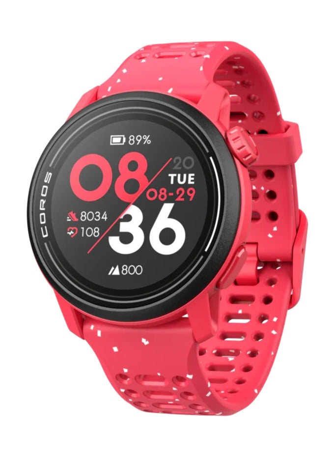 PACE 3 Sport Watch GPS, Lightweight and Comfort, 17 Days Battery Life, Dual-Frequency GPS, Heart Rate, Navigation, Sleep Track, Training Plan, Run, Bike, and Ski Silicone Band Red