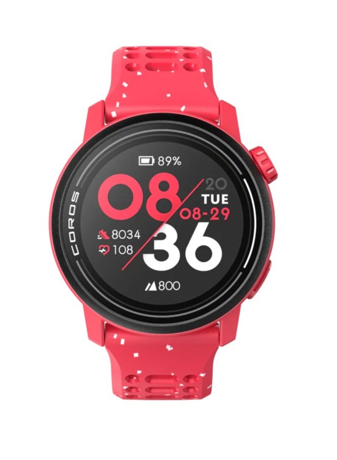 PACE 3 Sport Watch GPS, Lightweight and Comfort, 17 Days Battery Life, Dual-Frequency GPS, Heart Rate, Navigation, Sleep Track, Training Plan, Run, Bike, and Ski Silicone Band Red