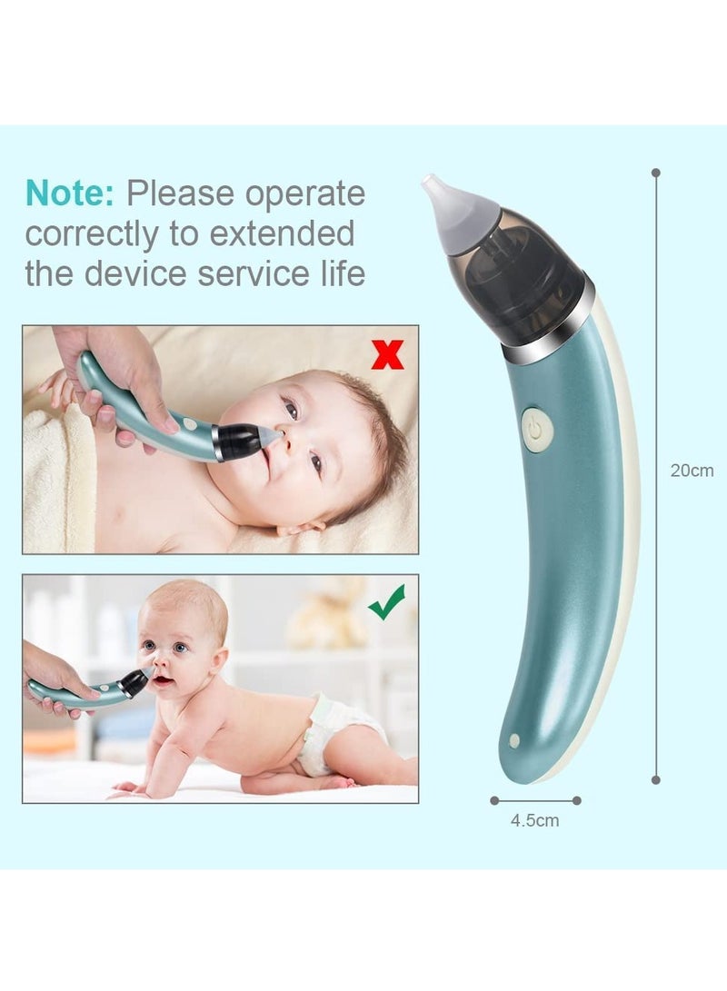 Baby Nasal Aspirator, Electric Baby Nose  er Nose Cleaner with 5 Suction Levels and 2 Silicone Tips, Rechargeable Snot  er Anti-backflow Nose Vacuum Cleaner for Newborns, Toddlers (Blue)