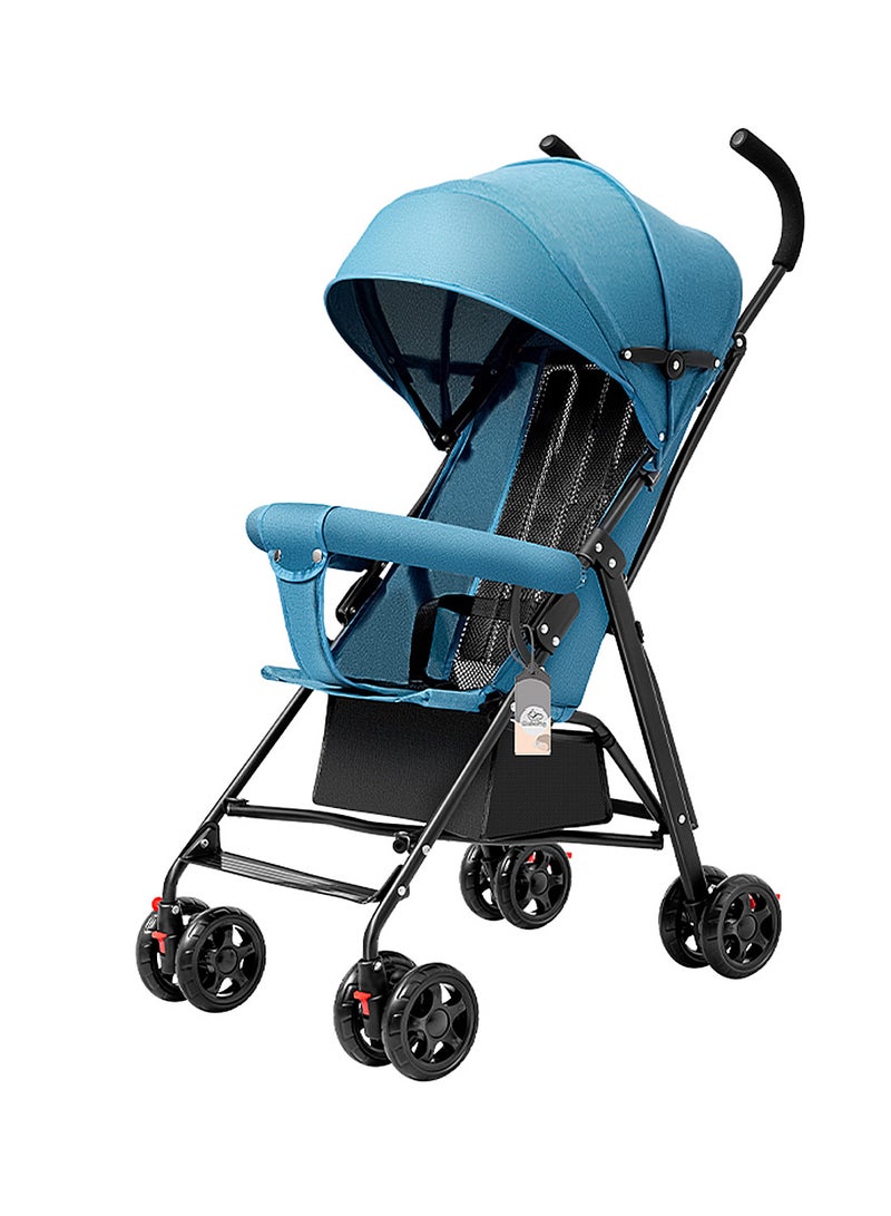 Lightweight Travel Stroller, Portable And Flodable Baby Stroller, Compact Stroller  For Toddlers, Can Sit And Lie-blue