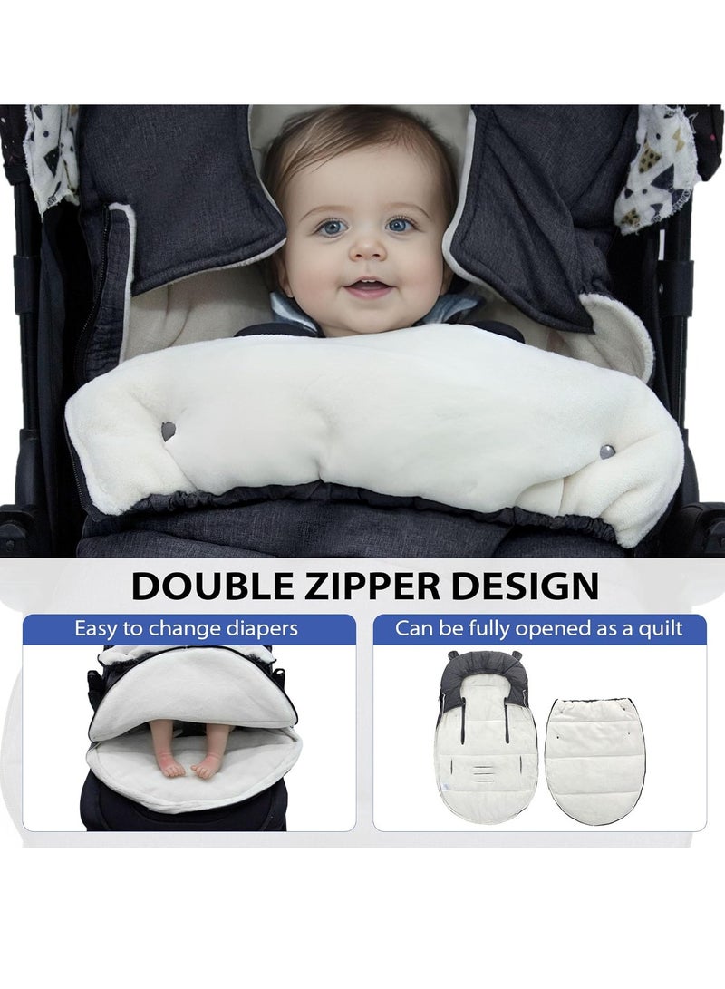 Premium Baby Pushchair Footmuffs, Winter Sleeping Bag, Windproof and Water Resistant, Soft Material with Hood, Adjustable for Comfort and Safety