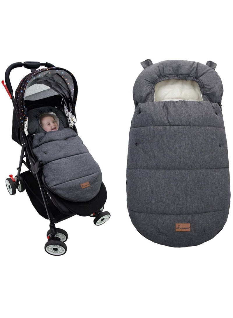 Premium Baby Pushchair Footmuffs, Winter Sleeping Bag, Windproof and Water Resistant, Soft Material with Hood, Adjustable for Comfort and Safety