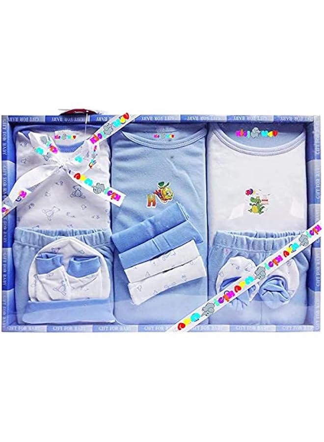 Baby's Cotton New Born Baby Gift Set -13 Pieces (Bluee)