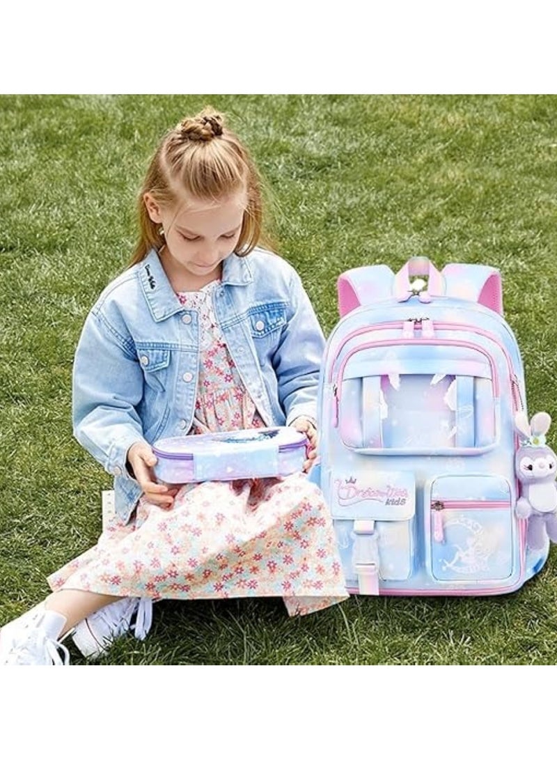Kids Blue and Pink School Backpack