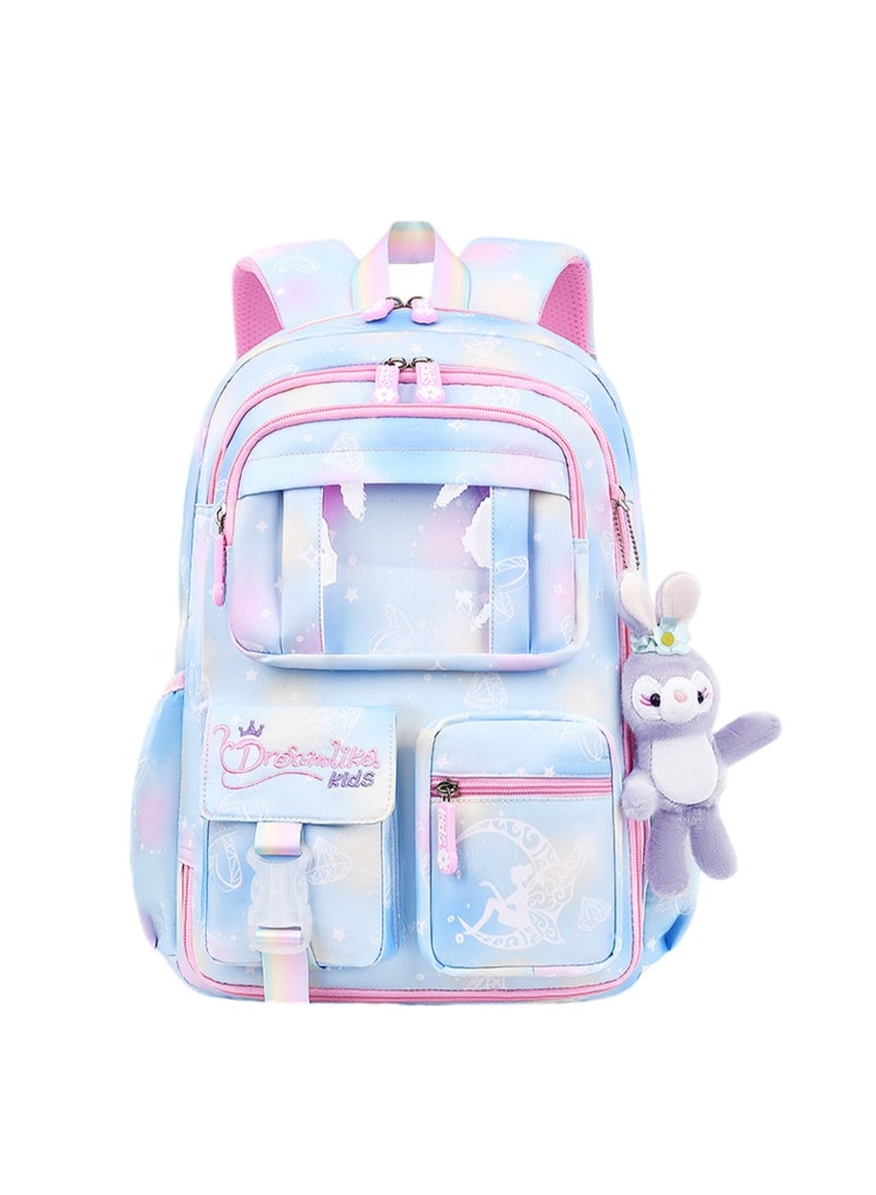 Kids Blue and Pink School Backpack